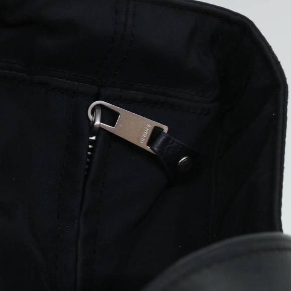 HERMES Acape Luco PM Hand Bag Nylon Black Auth bs8396 - Picture 10 of 16